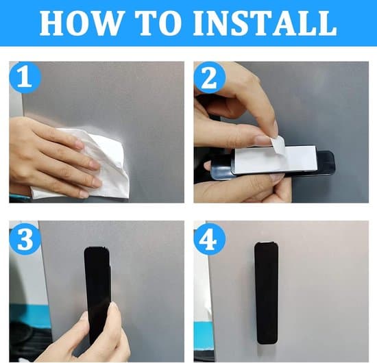 Kitchen Handles - Self-Adhesive Furniture Handles - 8-Pack - 11 × 2.3 × 0.1 cm - For Doors, Windows, Cabinets, Drawers, Refrigerators - Black