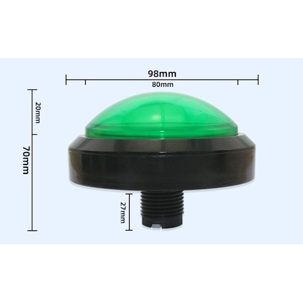 5 st nya 60 mm kupolformade LED-upplysta tryckknappar för arkadspel och spelautomater (varje färg 1 st)