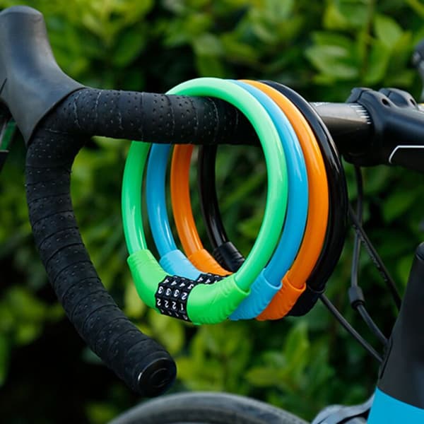 Mountain Bike Lock with Code, Electric Bicycle Scooter Universal Ring Lock Portable Bicycle Lock, Blue