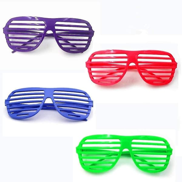 8 par festbriller, neonfarvede shutterbriller