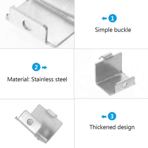 28 kpl Lasisäilykkeen Hyllyteline Metalliset Jääkaapin Koukut Hedelmäkori Tukikohta Lasiklipsi Kiinnike Pakastin Hylly H Silver 2.5X2.3CM