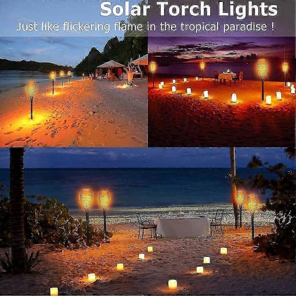 2-pack Solar Light with Flickering Flame, Torch for Garden Decorations