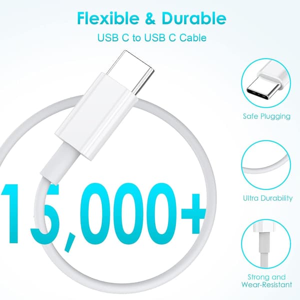USB C till USB C-kabel, 1,8 m USB C-laddningskabel 100 W snabbladdning Typ C-kabel