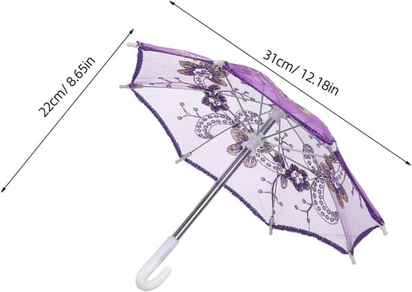 3 Pcs Mini Lace Parasol Umbrellas with Embroidery Decorative Props
