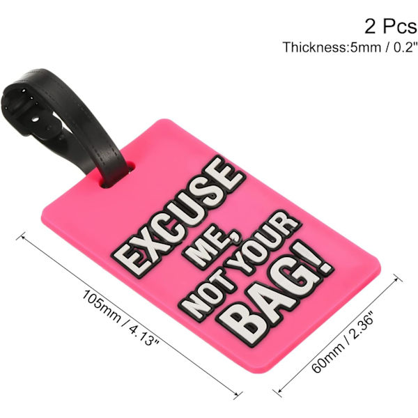 Bagagetagg 2-pack Rosa Pink