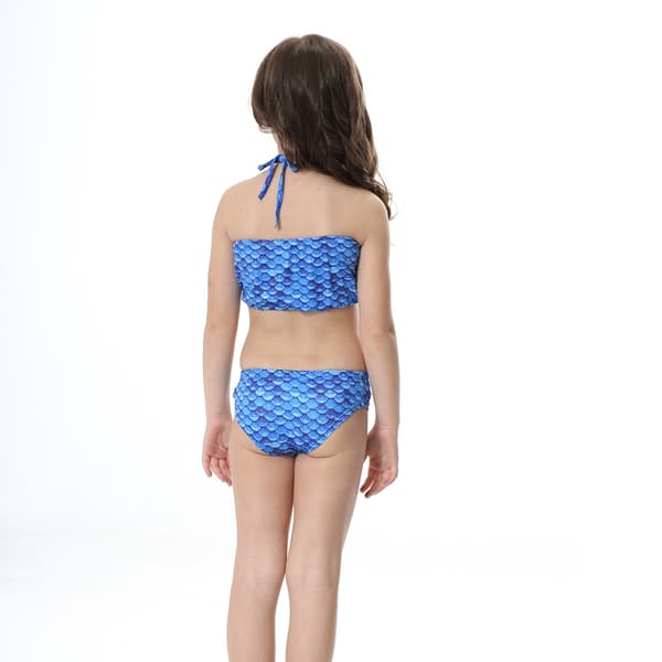 Barn och flickor vacker fiskstjärt bikini set baddräkt -9-10 år, mörkblå