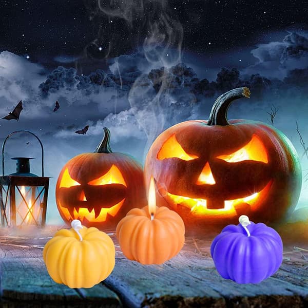 6-hullers Halloween græskar lysforme silikone chokolade fonda