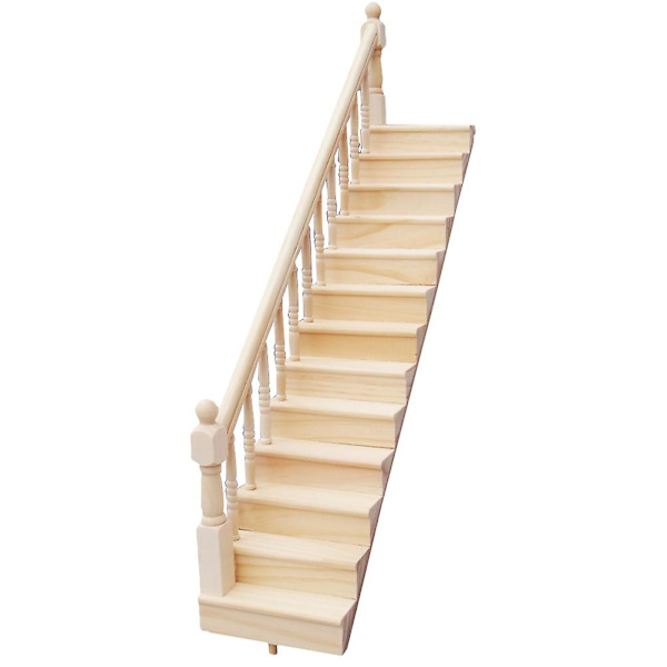 1 Set Söt Docktrappa Slitstark Leksak för Barn Dekorativ Trappmodell Barntillbehör Khaki 23.5X6.8CM