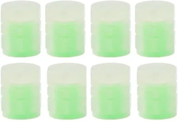 Fluorescerande bildäckslock 8-pack läckagesäkra ventillock som lyser i mörkret däckskydd -