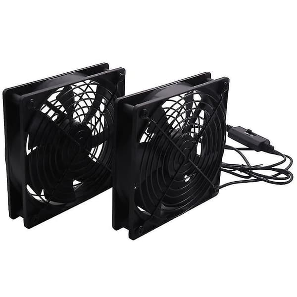 Dubbla 120mm 5V USB-drivna PC-routerfläktar med hastighetsregulator Hög luftflödesfläkt för router Cy