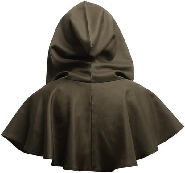 Tianhaik Halloween Grim Cowl Cape Cosplay Kostumer Hætte Poncho til Mænd Kvinder Brun