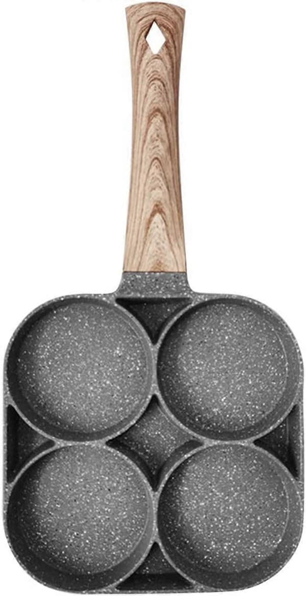 Non-stick frying pan for eggs, kitchenware hamburger frying pan, 4 holes