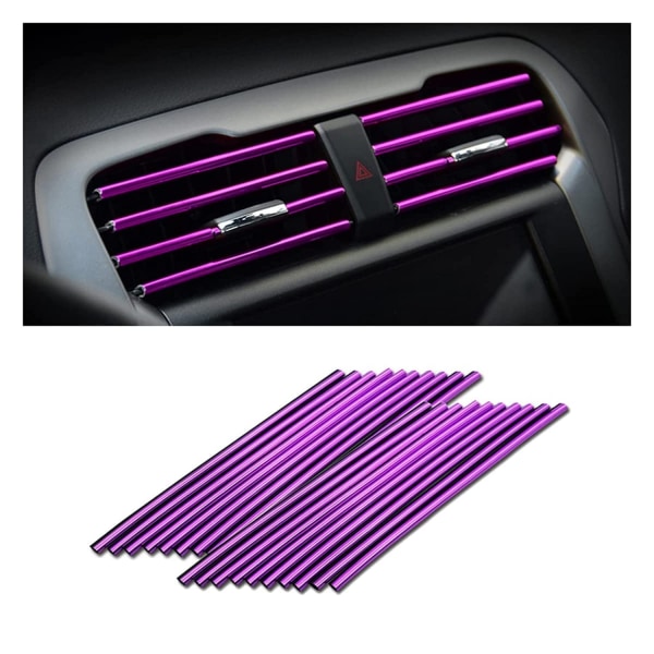 20 Pieces Car Air Conditioning Decorative Strips, Universal Decoration, Waterproof, Foldable, Suitable for Most Air Vent Outlets,