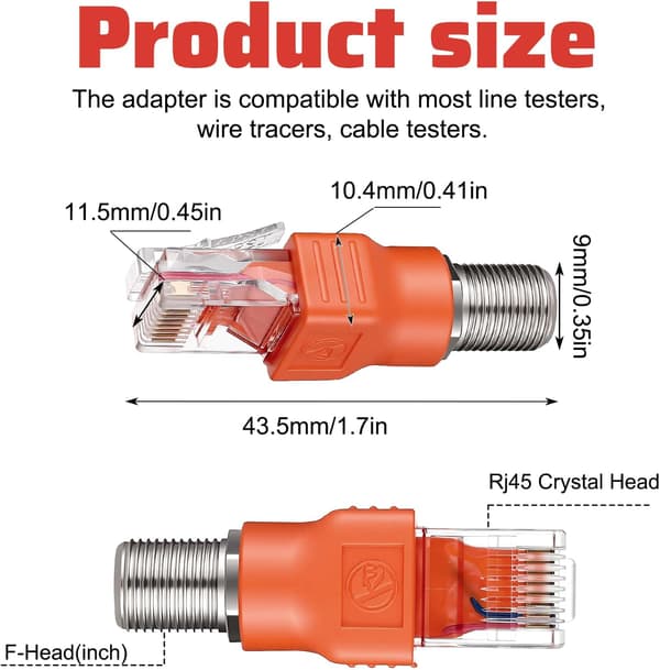 Koaksiaali-Ethernet-sovitin 2 kpl F-tyyppi