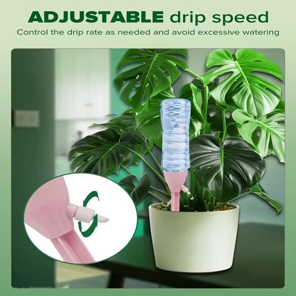 20-Piece Automatic Drip Irrigation Kit for Plants, Adjustable Water Flow, for Indoor and Garden Plants, Compatible with Standard Euro Thread Bottles