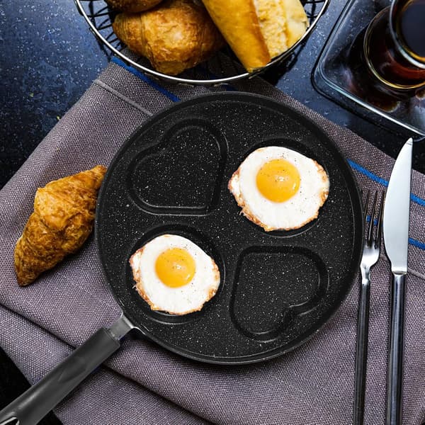 Allsidig stekepanne hjerteformet vaffel hamburgerpanne 24cm jern non-stick varmer jevnt