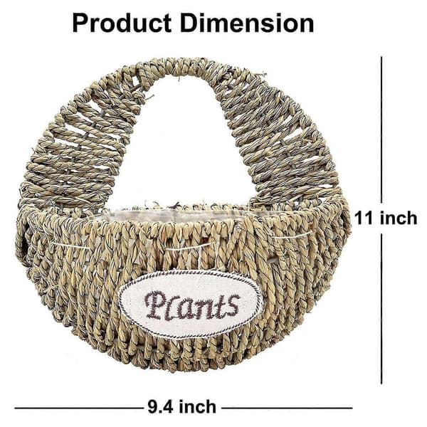 2 Pcs Wall Hanging Basket, Handmade Woven Basket