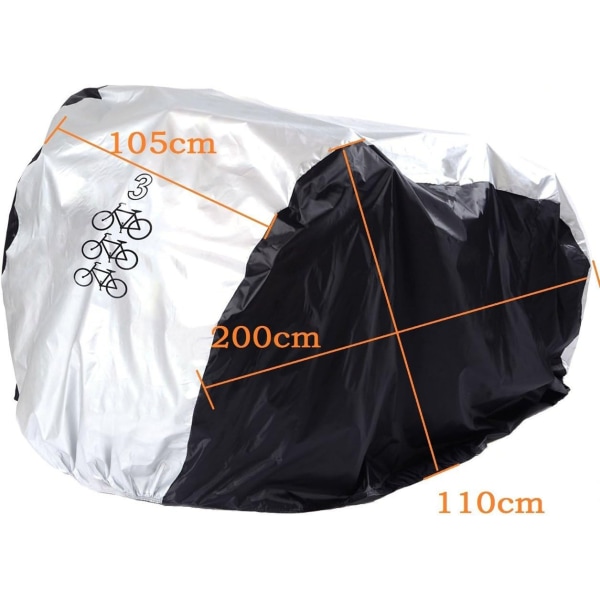 Cykelskydd för 3 Cyklar Vattentätt Utomhusförvaring Vinter Kallt Väder, Regn Snö Vindtätt Tarp Tält Skjul Damm Smutsbeständigt Alla Väder