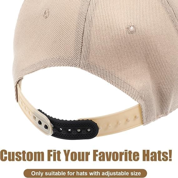 Hattstorleksförlängare – 2-pack justerbara snapback-förlängare med silikon, 7 hål – Svart