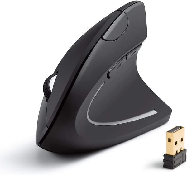 Anker 2.4G trådløs vertikal ergonomisk optisk mus, 800/1200/1600 DPI, 5 knapper til bærbar computer, stationær computer, PC