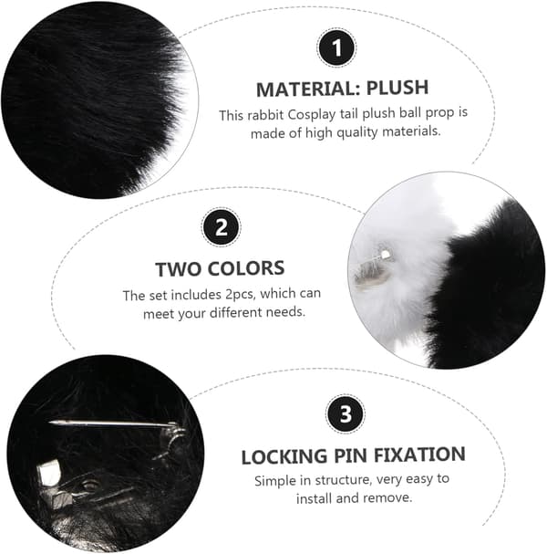 Rabbit Tail Plush Ball Costume Prop for Easter Halloween Carnival Cosplay Fluffy Rabbit Tail Accessories