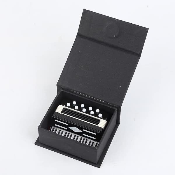 Miniature Harmonika med Etui Mini Instrument Replika Samlerobjekt Miniature Dukkehusmodel Boligindretning