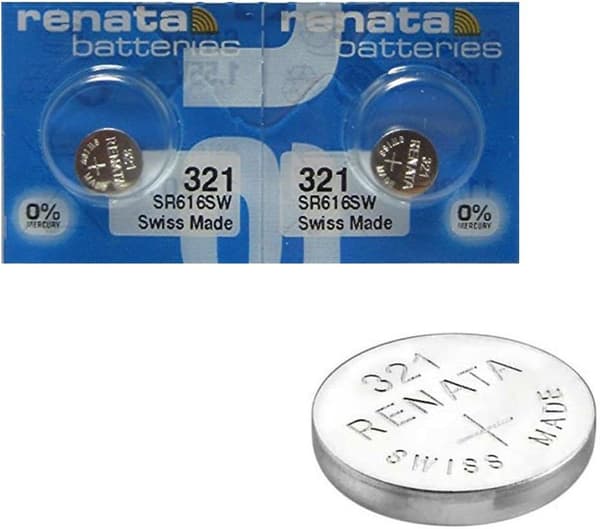2 kpl RENATA 321 kelloparistoja – SR616SW – hopea 1,55v [Energiatehokkuusluokka A+++]