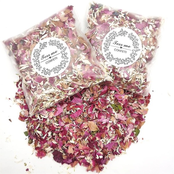 10 pakkausta luonnollisia hääkonfettia, kuivattuja terälehtiä, biohajoavia ruusunterälehtien konfettia hääjuhlakoristeita