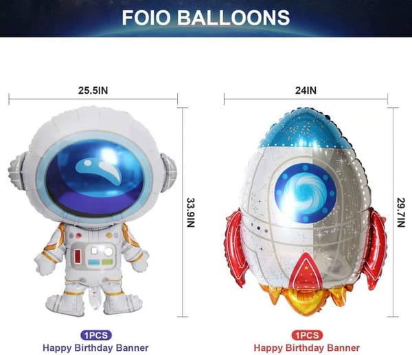 Børnefødselsdagsdekoration Dreng, Stor Rum Astronaut Ro