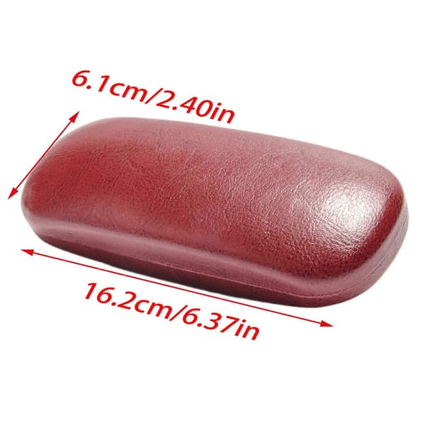 Hard Sunglasses Case Glasses Case Lightweight Eyeglasses Case Hard PU Leather Elegant Solid Color Easy to Carry Red Red Red