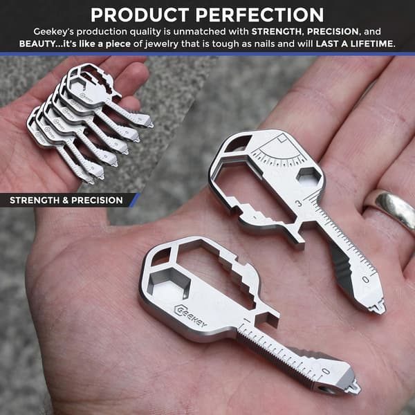 Key-shaped multi-tool - 16+ stainless steel tools in a compact and practical tool, perfect as a gift
