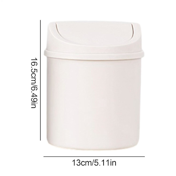 White Generic Tabletop Trash Can | Desktop Trash Can with Lid | Small Portable Tabletop Trash Can | Kitchen Trash Can For B
