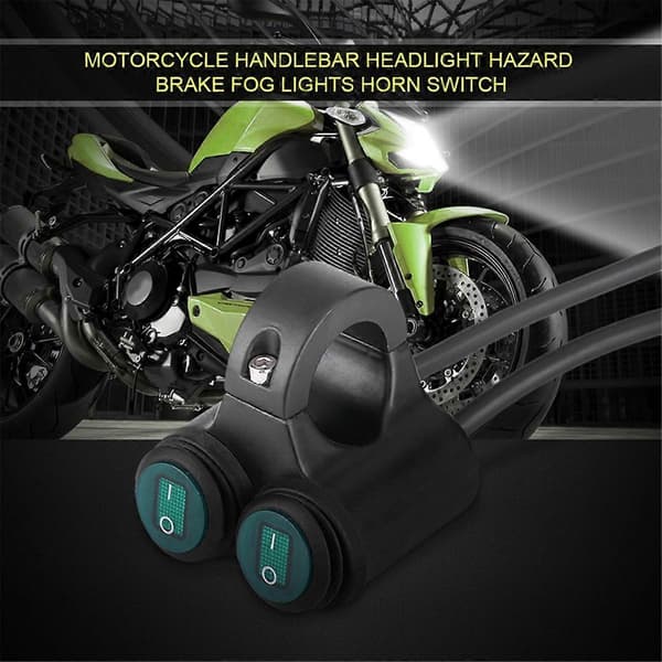 22mm Universal Motorcycle Handlebar Headlight Brake Fog Light Horn Double Control Button Switch A [DB] As Shown As Shown