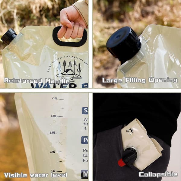 Camping Water Container - Foldable Water Storage Container with Faucet, 8L Drinking Water Container