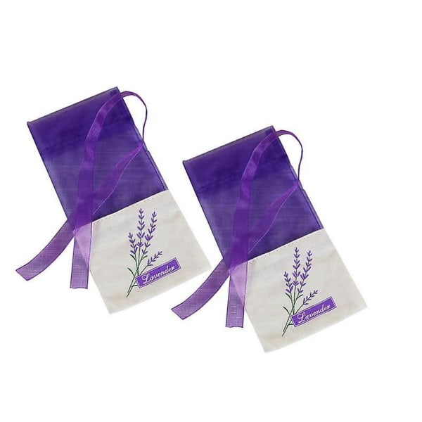 50 stk Tomme Lavendelposer Blomsterprint Duftpose Sækkepose Til Afspænding Søvn Mørk lilla 25 stk Dark purple 25pcs