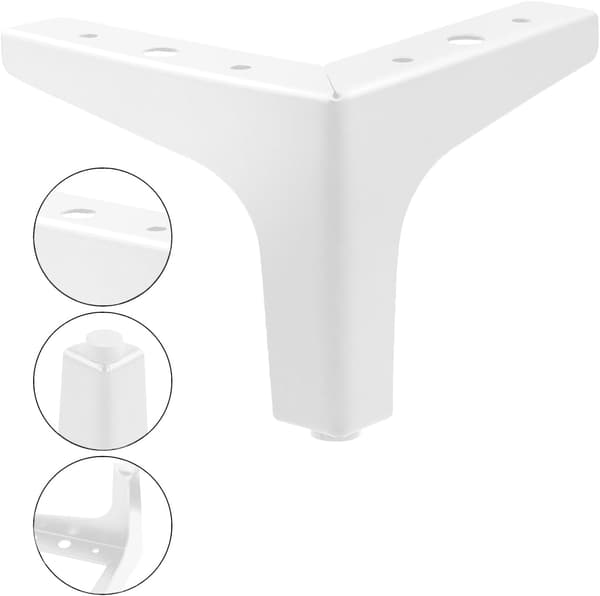 Sæt med 4 hvide møbelben, erstatning for sofa i europæisk stil, 13 cm