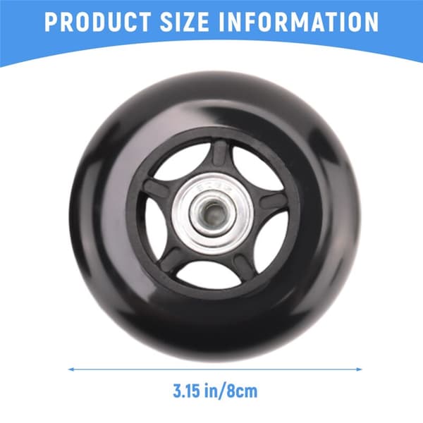 2 Replacement Wheels for Suitcase OD 80Mm