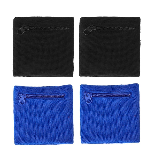 4 kpl Urheilurannekkeet Vetoketjullinen Treeni Lompakko Kuntosali Rannelaukku Hengittävä Tasku Hikihihna Rannelompakko Urheiluun Sekalaiset Värit 018X8CM Assorted Color 01 8X8CM
