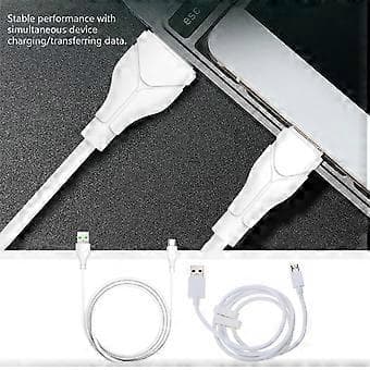 100 cm USB-C/USB 5-nastainen virtajohto, pikalataus, datakaapeli, jatkojohto, tukee 3A pikalatausta, Micro-USB Micro-USB