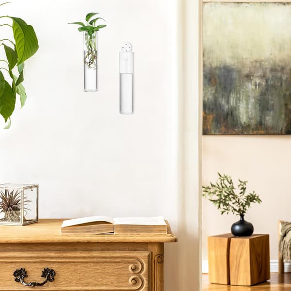 2 st väggvaser glashållare 5,5 tum cylindriskt glas minimalistiskt