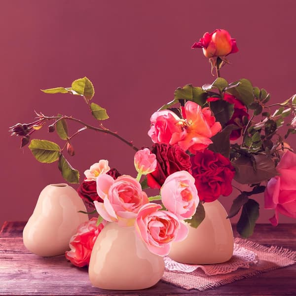3 stk. Valentinsdagshjerte til borddekorationer bryllupsfest Pink