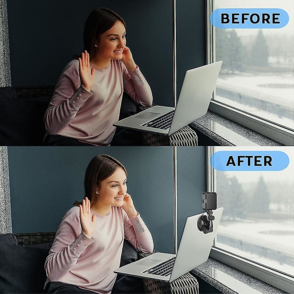Videokonferensbelysning, Zoom-belysning för datorvideokonferenser med sugkopp och stativ, Laptoplampa för distansarbete Live