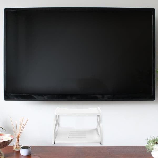 Wall Mounted Stb Stand Holder Double Layer Pvc Board Punch-free Creative Small Lightweight Design