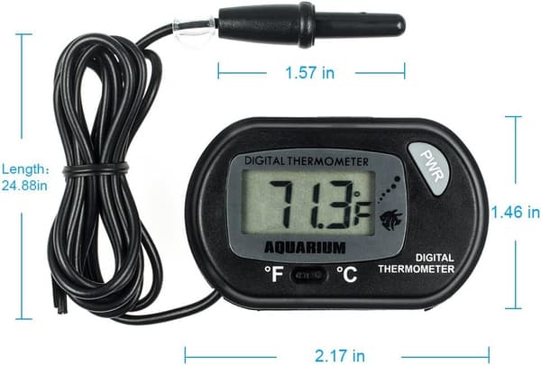 LCD Digital Akvarietermometer Fisketank Vann Terrarium Tempe