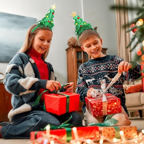 wxsp Juletræshårbånd til Kvinder Piger - Festligt Hårpynt med Stjerne og Glitter