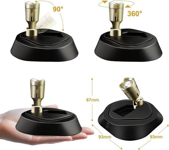 LED-spotlight - Wireless Spotlight - Wireless Lamp - Spotlight - Plant Lamp - Indoor Lighting - Remote Control - Timer - Batteries - 2 Pieces - Black