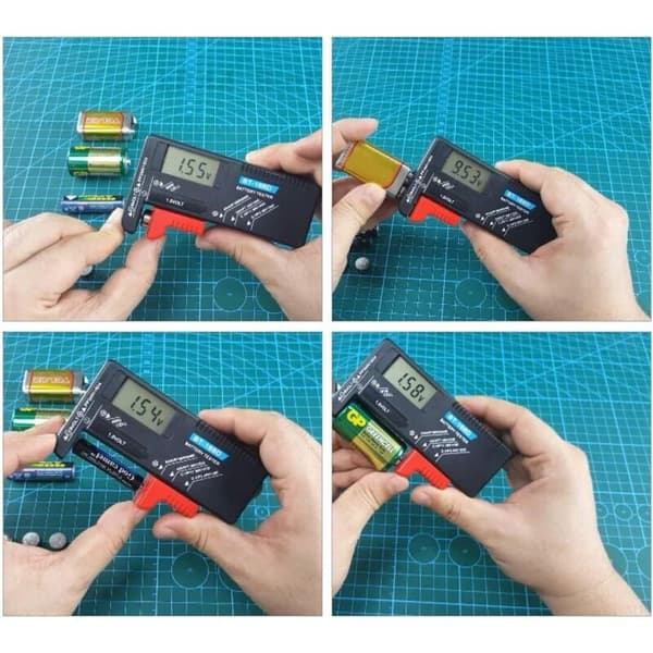 Batteritester, Digital Batteritester Detektor Kapasitet Diagnostisk Spenningskontroll for AAA Knappceller