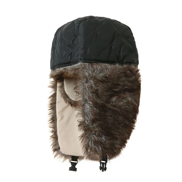 2 stk Vanntett Vinter Trapper Unisex Premium Styrke Øreklaff Hakestropp Kaldt Vær Utendørs - Svart+Hvit