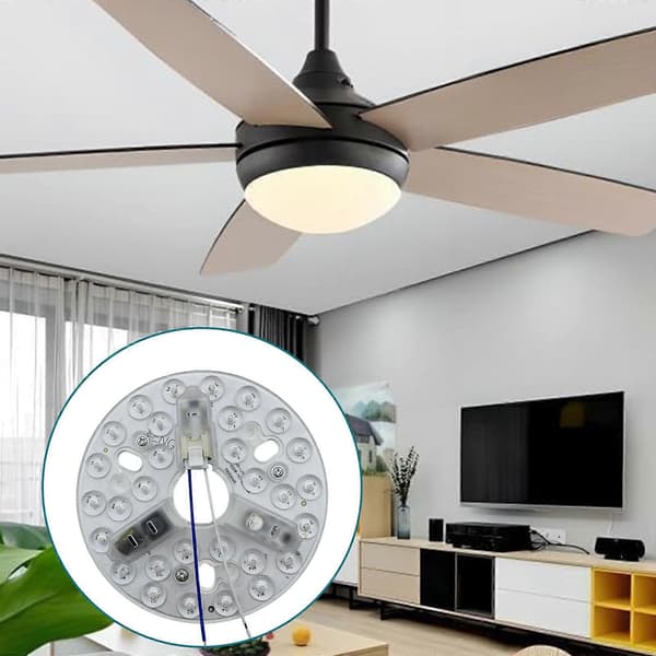 Taklamper LED-modul Loftventilator LED-lyssæt 15W Rund Udskiftnings LED-panelskive med 3 Farvetemperaturer