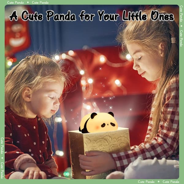 Rechargeable Night Light for Children's Room LED Table Lamp With 3 Modes Reading Lamp Red Panda Design